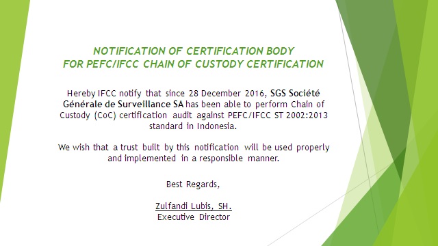 notification CoC SGSSA